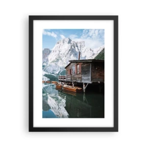 Plagát v čiernom ráme - Kryštalické, horské ráno - 30x40 cm
