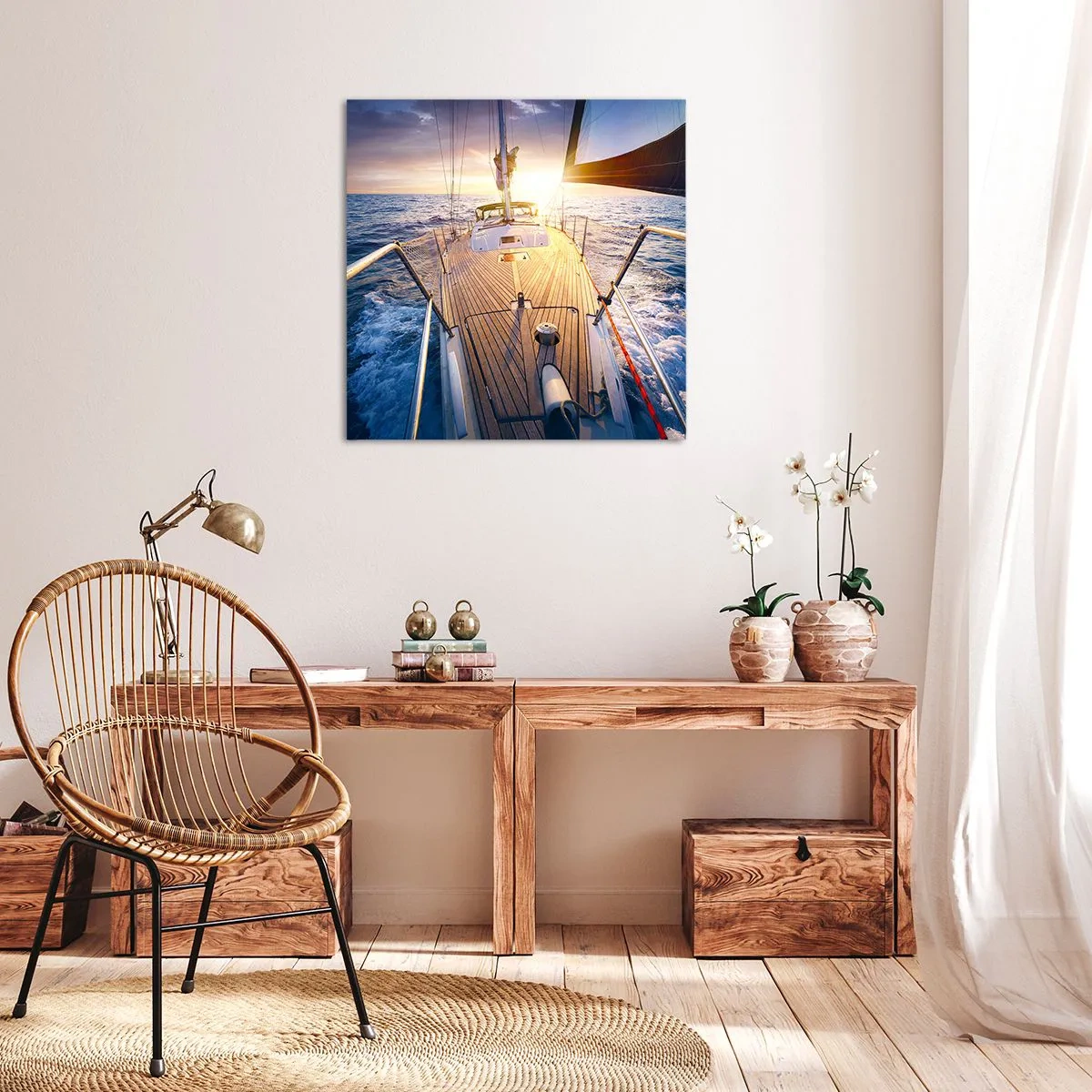 Obraz na plátne - Bežiaca po vlnách - 70x70 cm