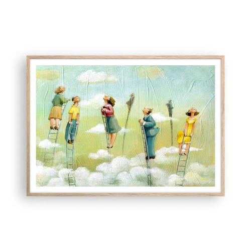 Plagát v ráme zo svetlého duba - Za svojim snom - 100x70 cm