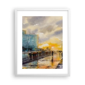 Plagát v bielom ráme - Život na pobreží - 40x50 cm