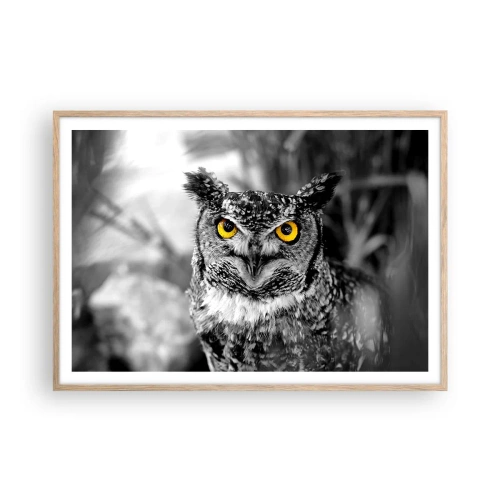 Plagát v ráme zo svetlého duba - Nič sa neschová - 100x70 cm