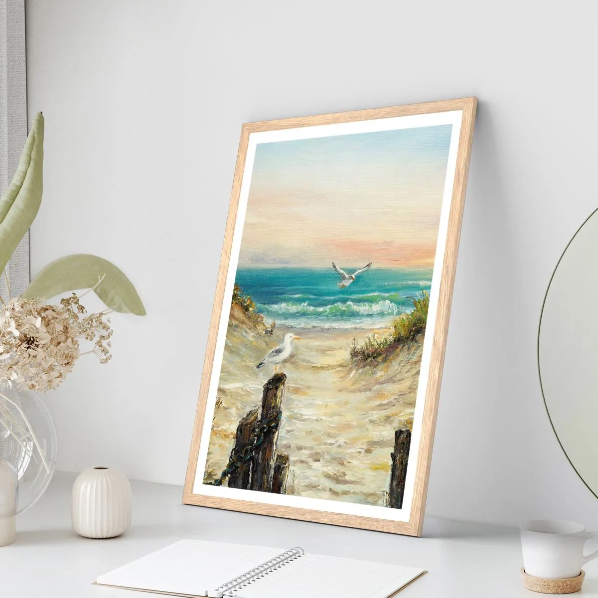 Plagát v ráme zo svetlého duba - Bezvetrie a samota - 61x91 cm