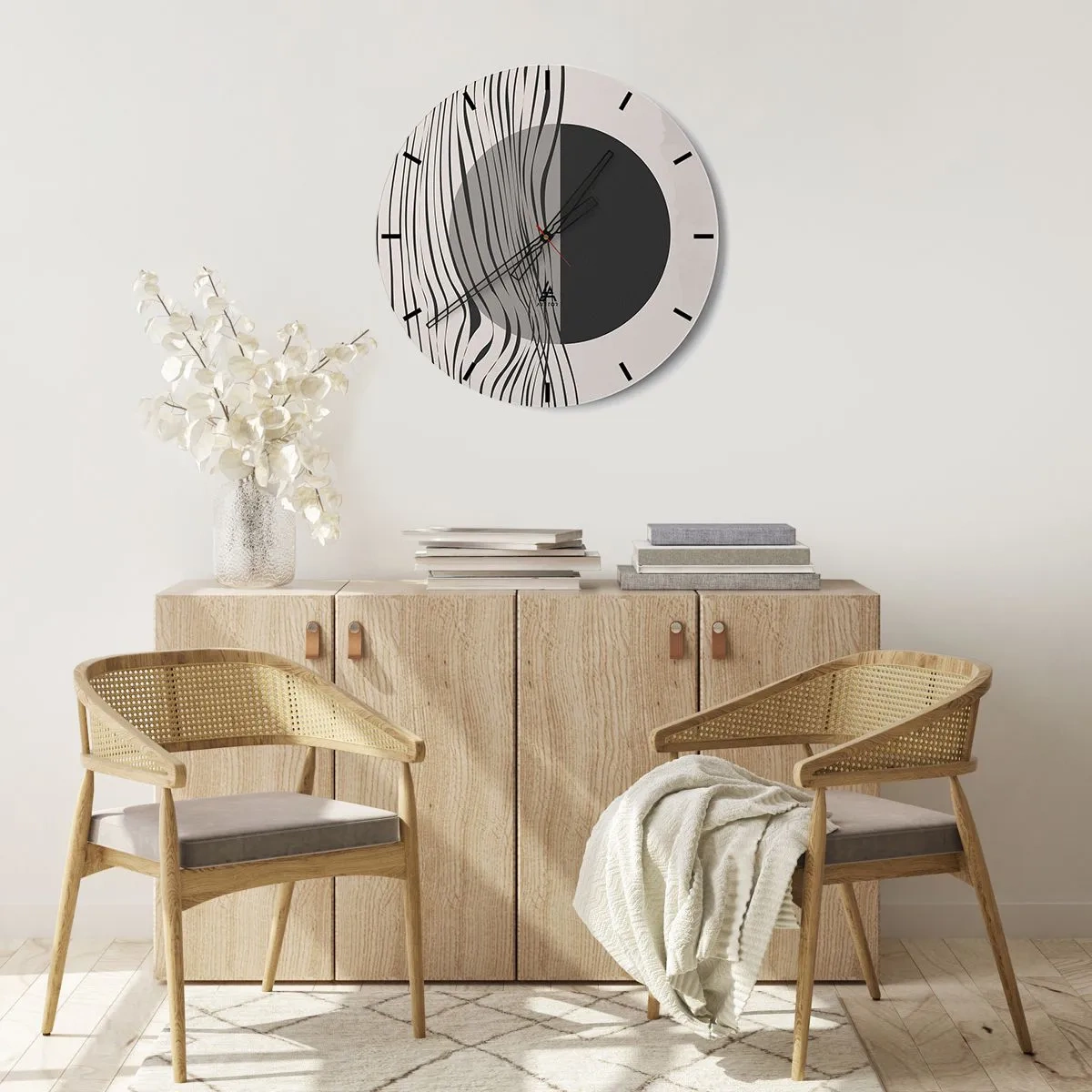 Nástenné hodiny - Polovičná kompozícia - 30x30 cm