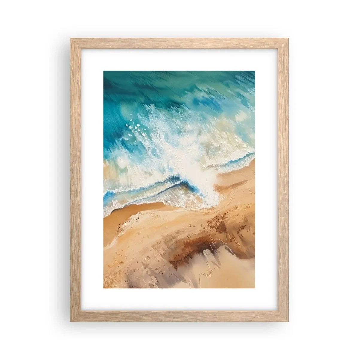 Plagát v ráme zo svetlého duba - Vlna, ktorá sa vracia - 30x40 cm
