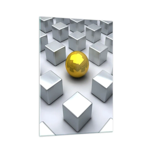 Obraz na skle - Prečo ja? Geometrická kompozícia - 70x100 cm