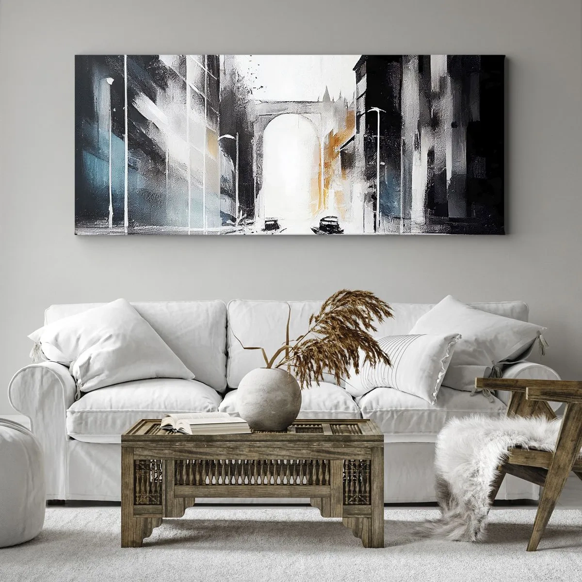 Obraz na plátne - Štúdia mesta: architektúra a pohyb - 100x40 cm
