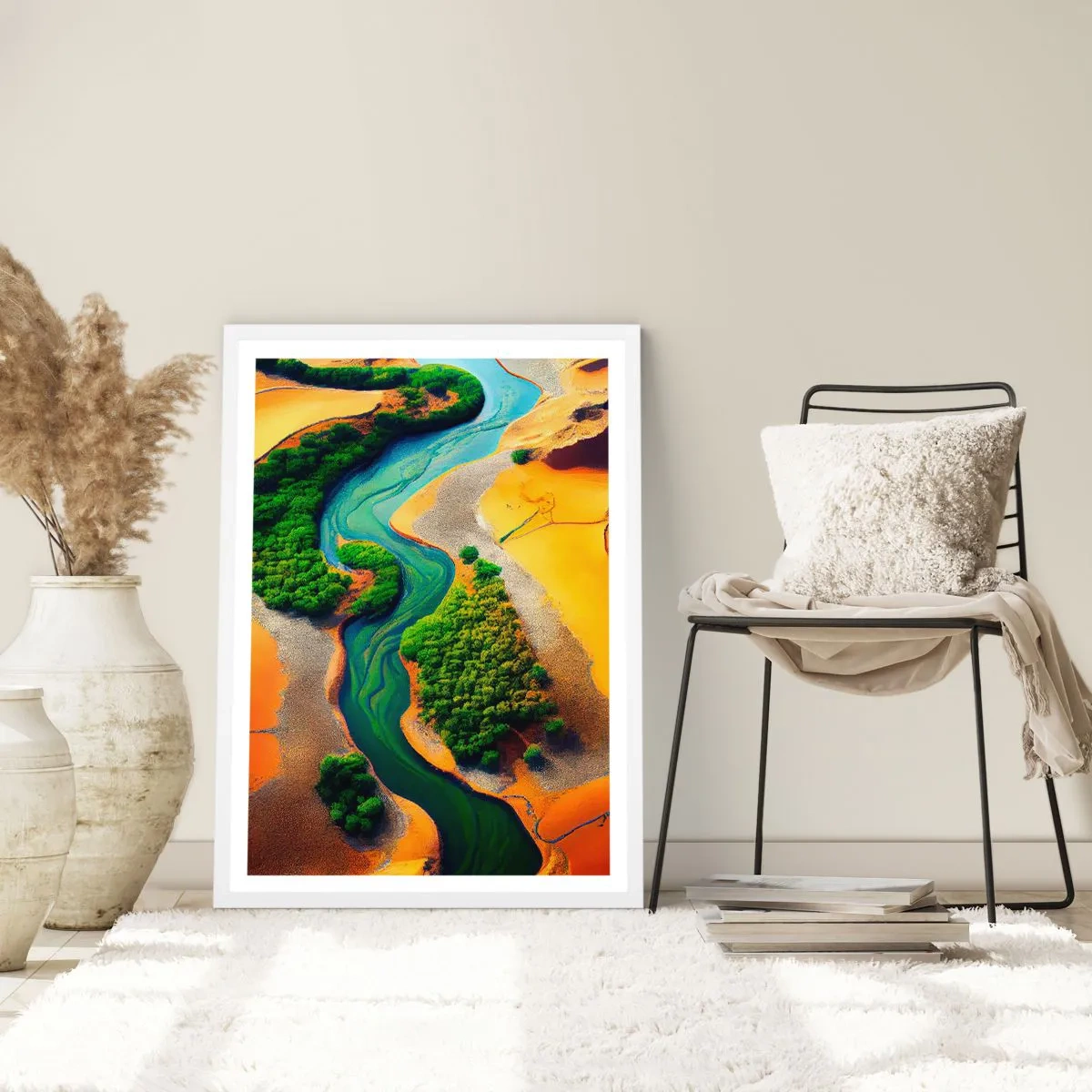 Plagát v bielom ráme - Životodarná rieka - 61x91 cm