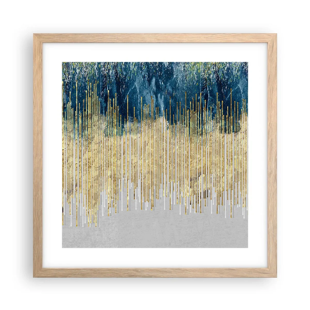 Plagát v ráme zo svetlého duba - Pozlátená hranica - 40x40 cm