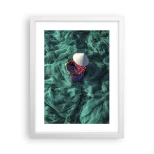 Plagát v bielom ráme - V mori sietí - 30x40 cm