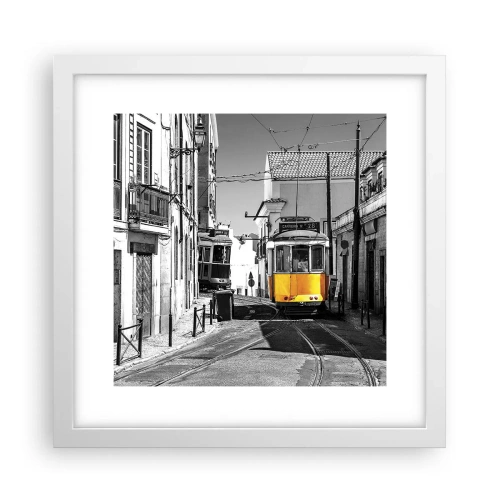 Plagát v bielom ráme - Duch Lisabonu - 30x30 cm