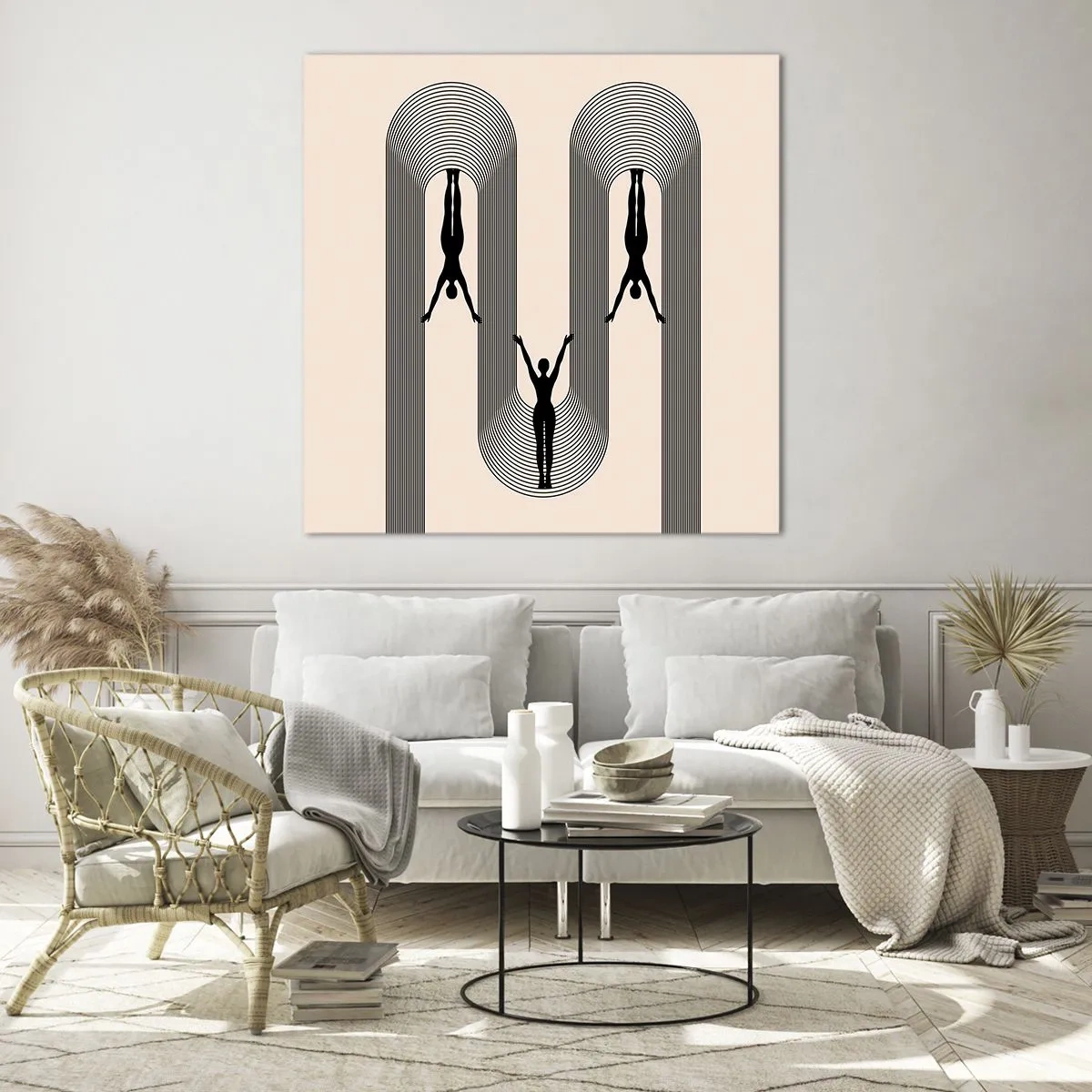 Obraz na skle - Hore nohami - 40x40 cm