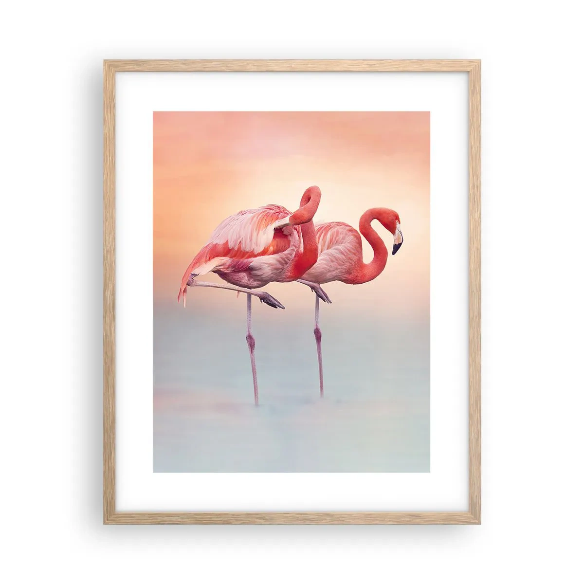 Plagát v ráme zo svetlého duba - Vo farbe zapadajúceho slnka - 40x50 cm