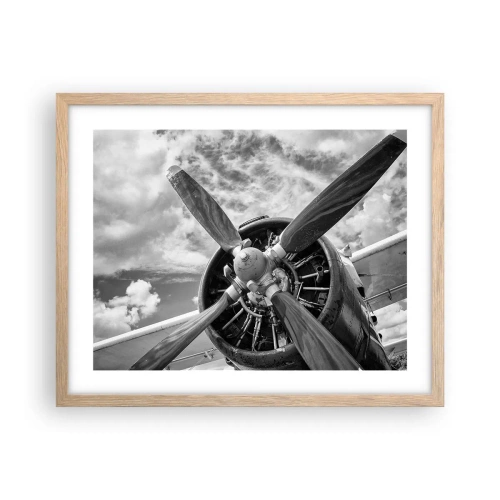 Plagát v ráme zo svetlého duba - Dobyvateľ oblohy - 50x40 cm