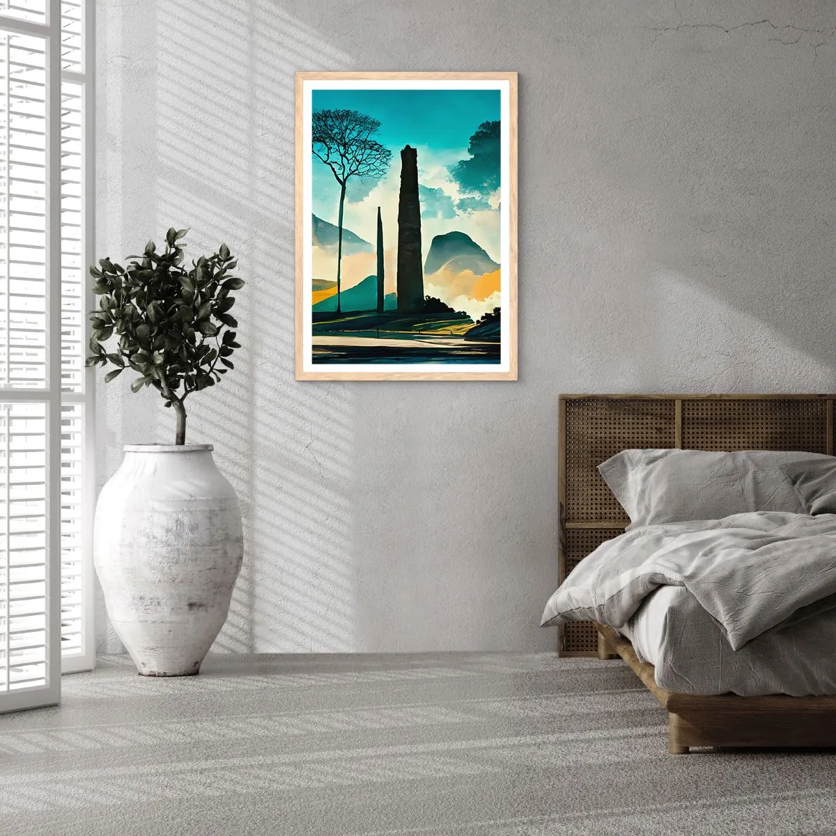 Plagát v ráme zo svetlého duba - Vyššie a vyššie - 40x50 cm