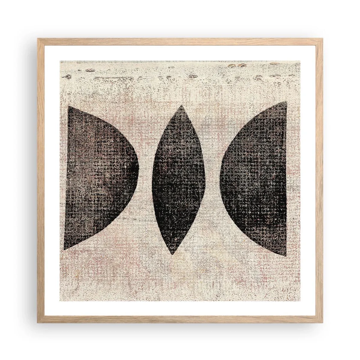 Plagát v ráme zo svetlého duba - Etnická abstrakcia - 60x60 cm