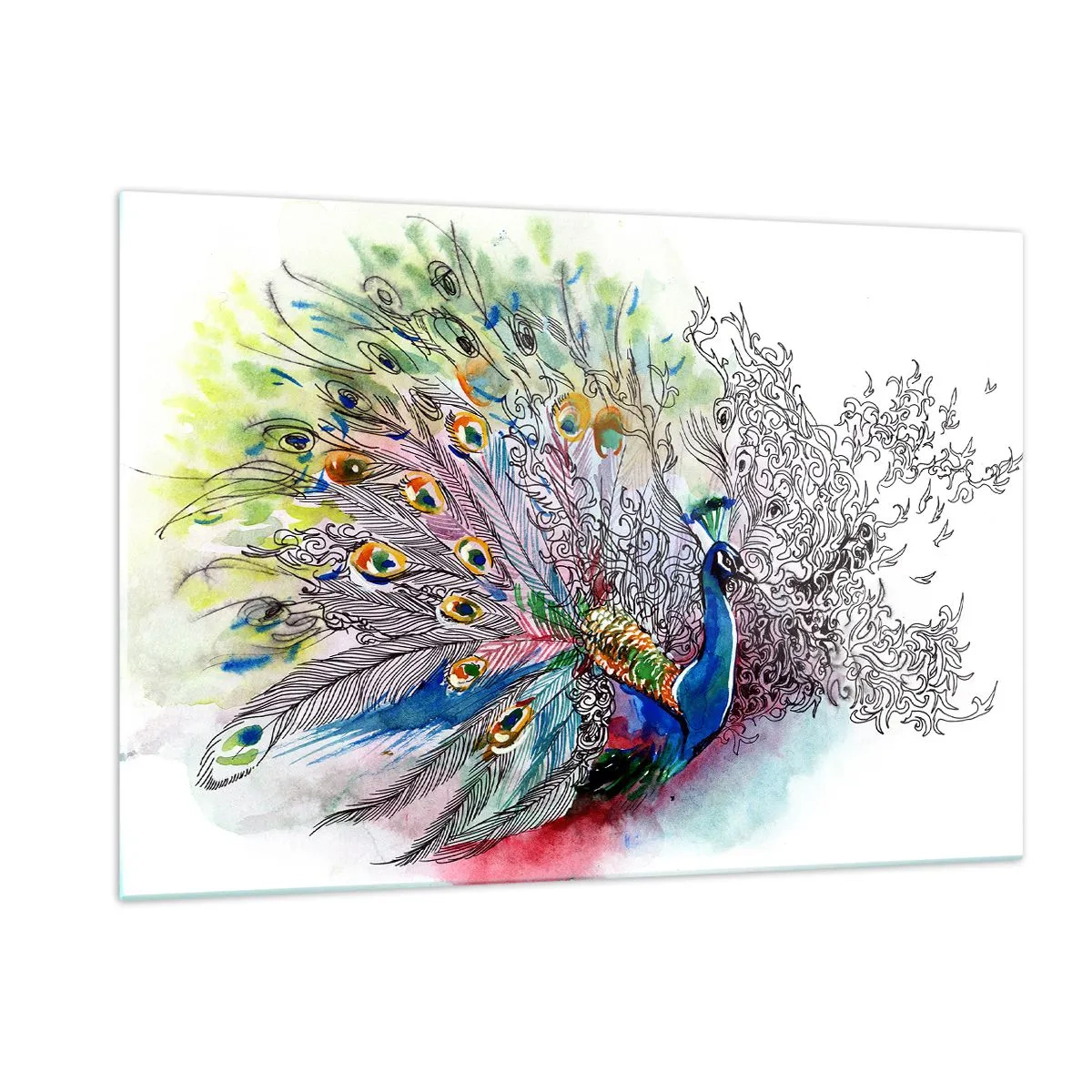 Obraz na skle - S pýchou proti šedi  - 120x80 cm