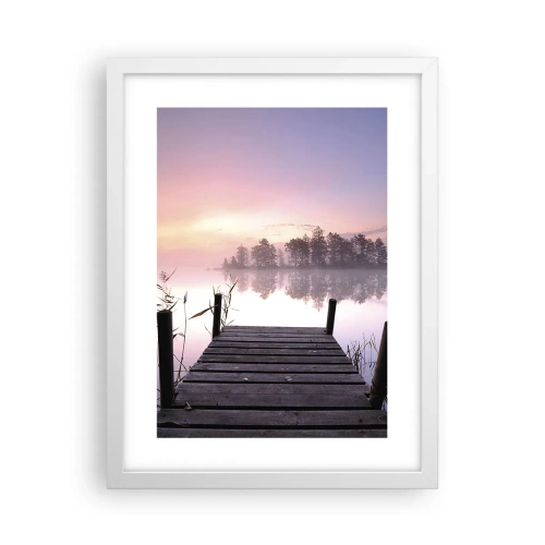 Plagát v bielom ráme - Z ľaliovej hmly… - 30x40 cm