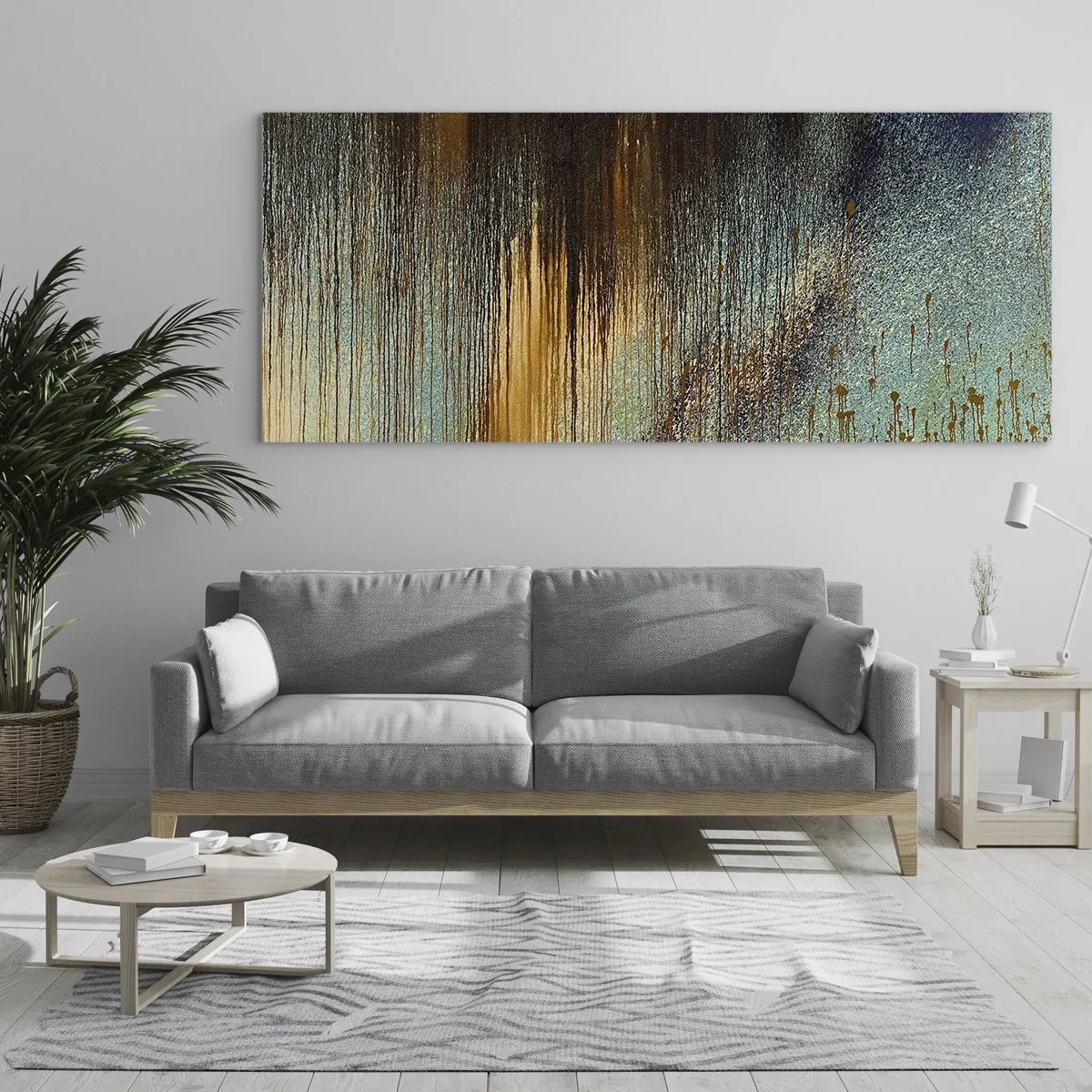 Obraz na skle - Nenáhodná farebná kompozícia - 140x50 cm