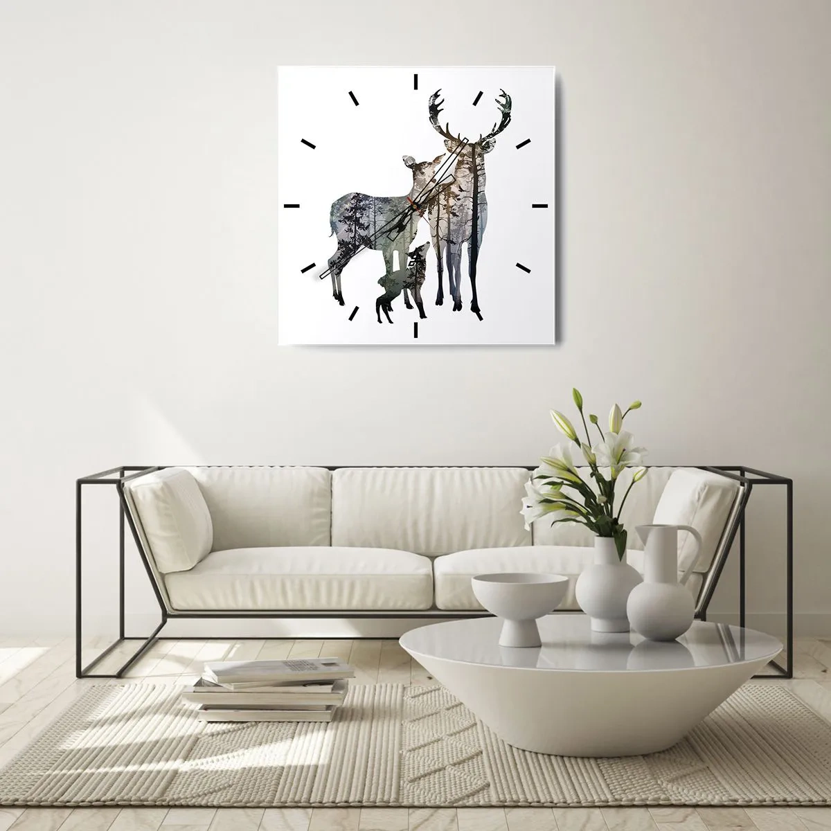 Nástenné hodiny - Rodinná fotografia - 40x40 cm