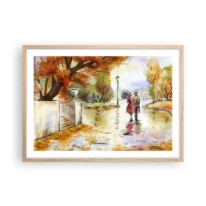 Plagát v ráme zo svetlého duba - Romantická jeseň v parku
 - 70x50 cm