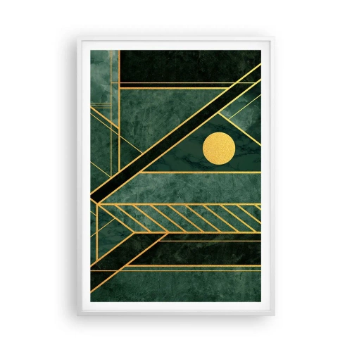 Plagát v bielom ráme - Dynamika zlata a lazuritu - 70x100 cm