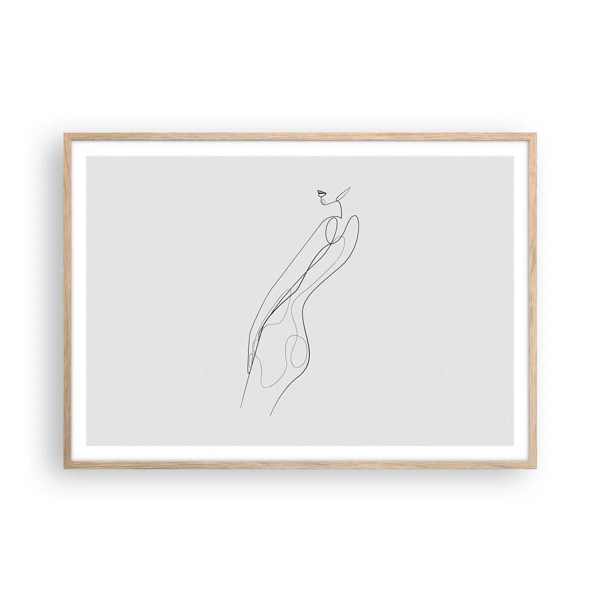 Plagát v ráme zo svetlého duba - Iba sľub - 100x70 cm