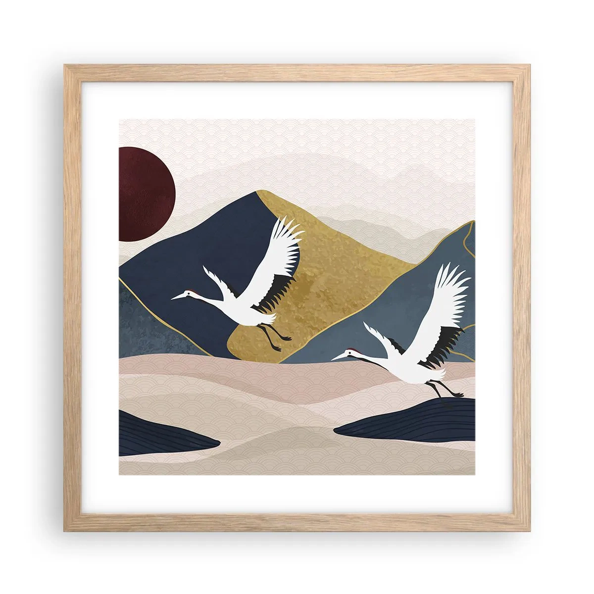 Plagát v ráme zo svetlého duba - Opäť ubehol ďalší deň - 40x40 cm