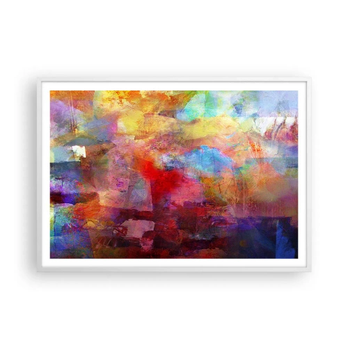 Plagát v bielom ráme - Pozrieť sa doprostred dúhy - 100x70 cm