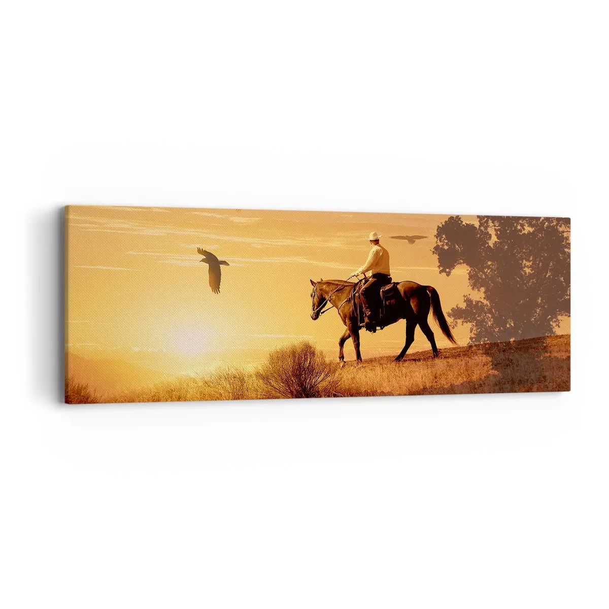 Obraz na plátne - Sám cez prériu - 90x30 cm