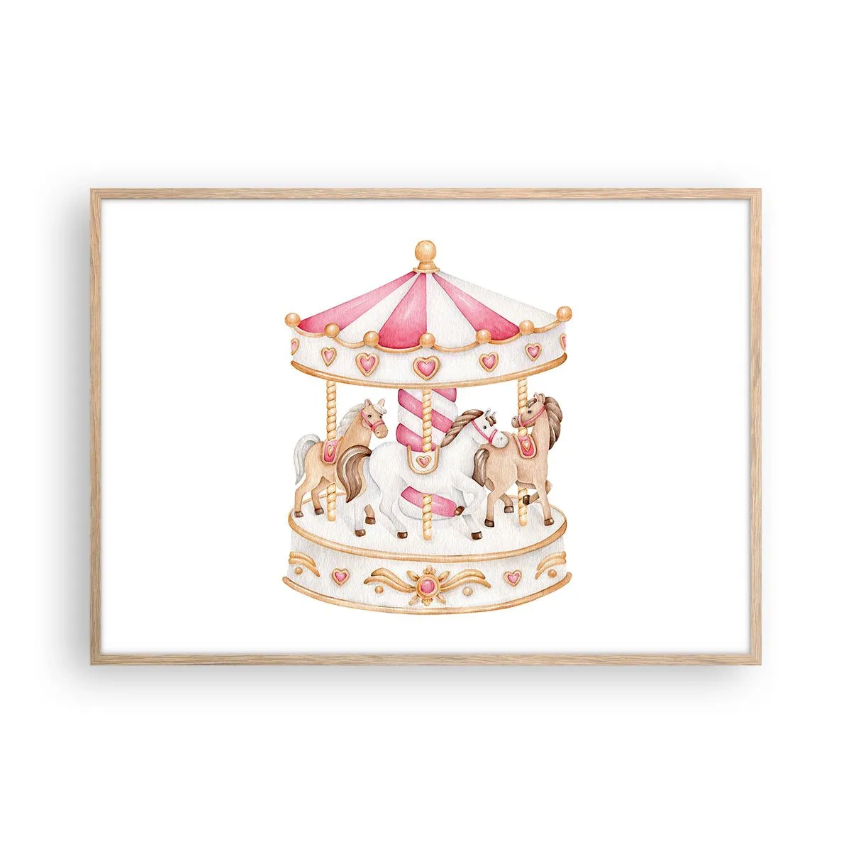 Plagát v ráme zo svetlého duba - Sladký svet detstva - 100x70 cm