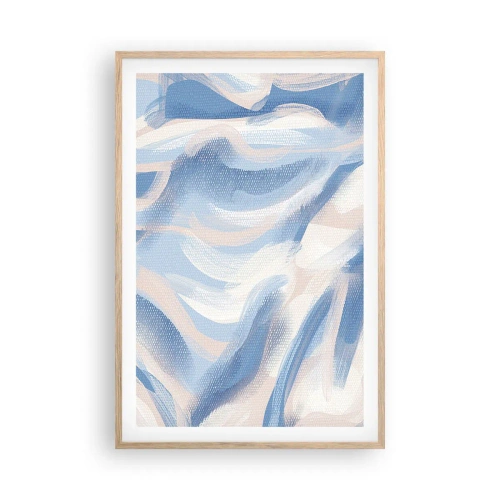 Plagát v ráme zo svetlého duba - Modré kolísanie - 61x91 cm