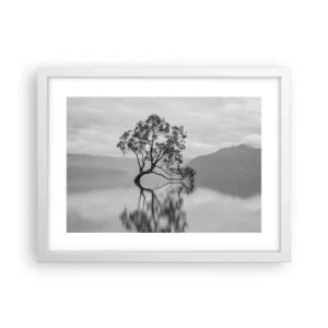 Plagát v bielom ráme - Existuje taká krajina - 40x30 cm