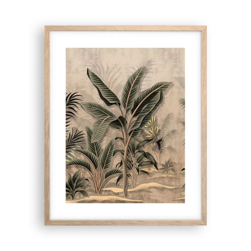 Plagát v ráme zo svetlého duba - Rytina v koloniálnom štýle - 40x50 cm