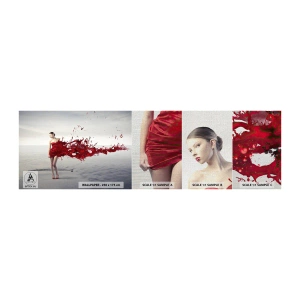 Vzorka fototapety Premium Canvas - Náruživá ako šarlátová - Žena, Model, Grafika - 100x30 cm