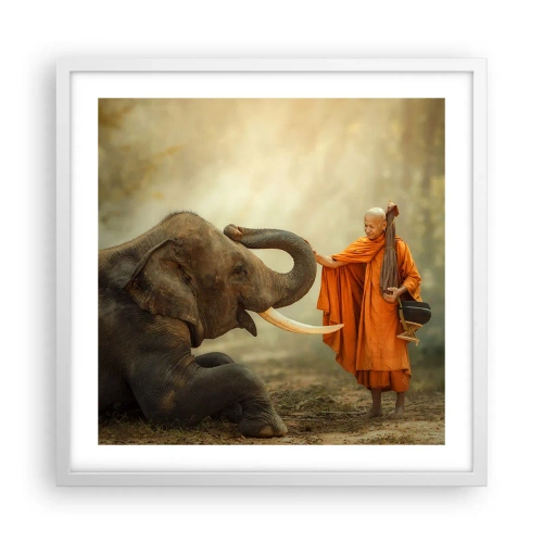 Plagát v bielom ráme - Stretnutie na cestách - 50x50 cm