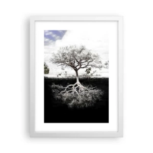 Plagát v bielom ráme - Objavenie podstaty sveta - 30x40 cm