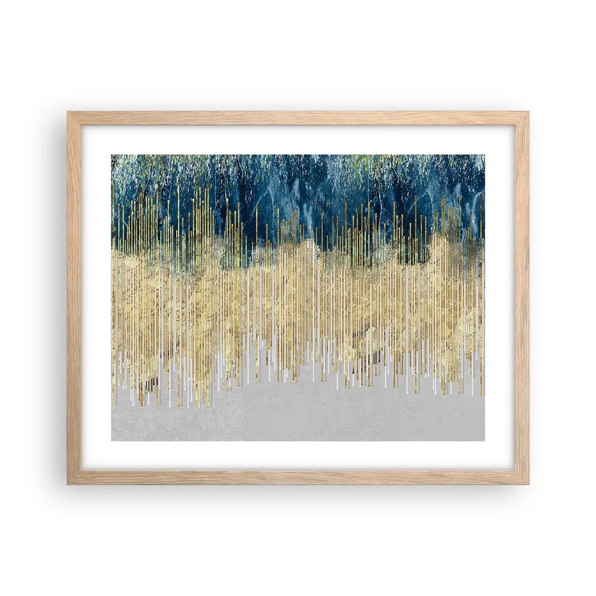 Plagát v ráme zo svetlého duba - Pozlátená hranica - 50x40 cm