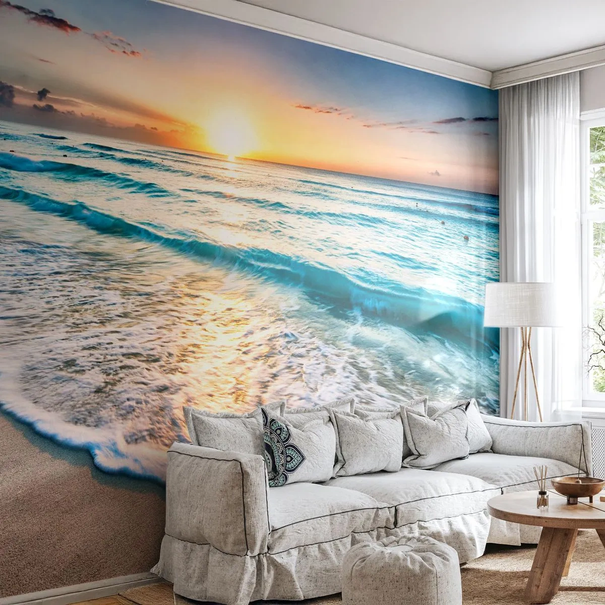 Fototapeta Premium Sand - Výhľad, ktorý stojí za to - Krajina, Pláž, Západ slnka - 100x70 cm