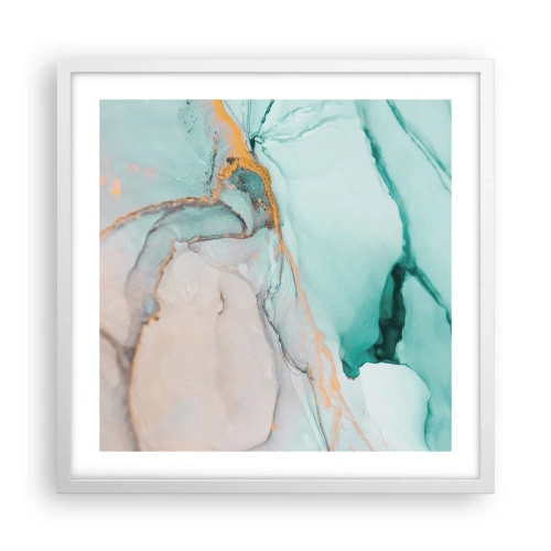 Plagát v bielom ráme - Tanec tvarov a farieb - 50x50 cm