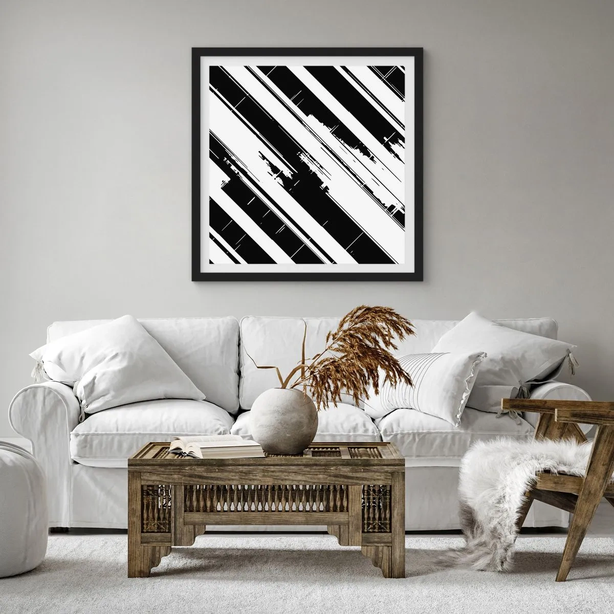 Plagát v čiernom ráme - Intenzívna a dynamická kompozícia - 60x60 cm