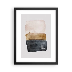 Plagát v čiernom ráme - Kompozícia zemitých farieb - 30x40 cm
