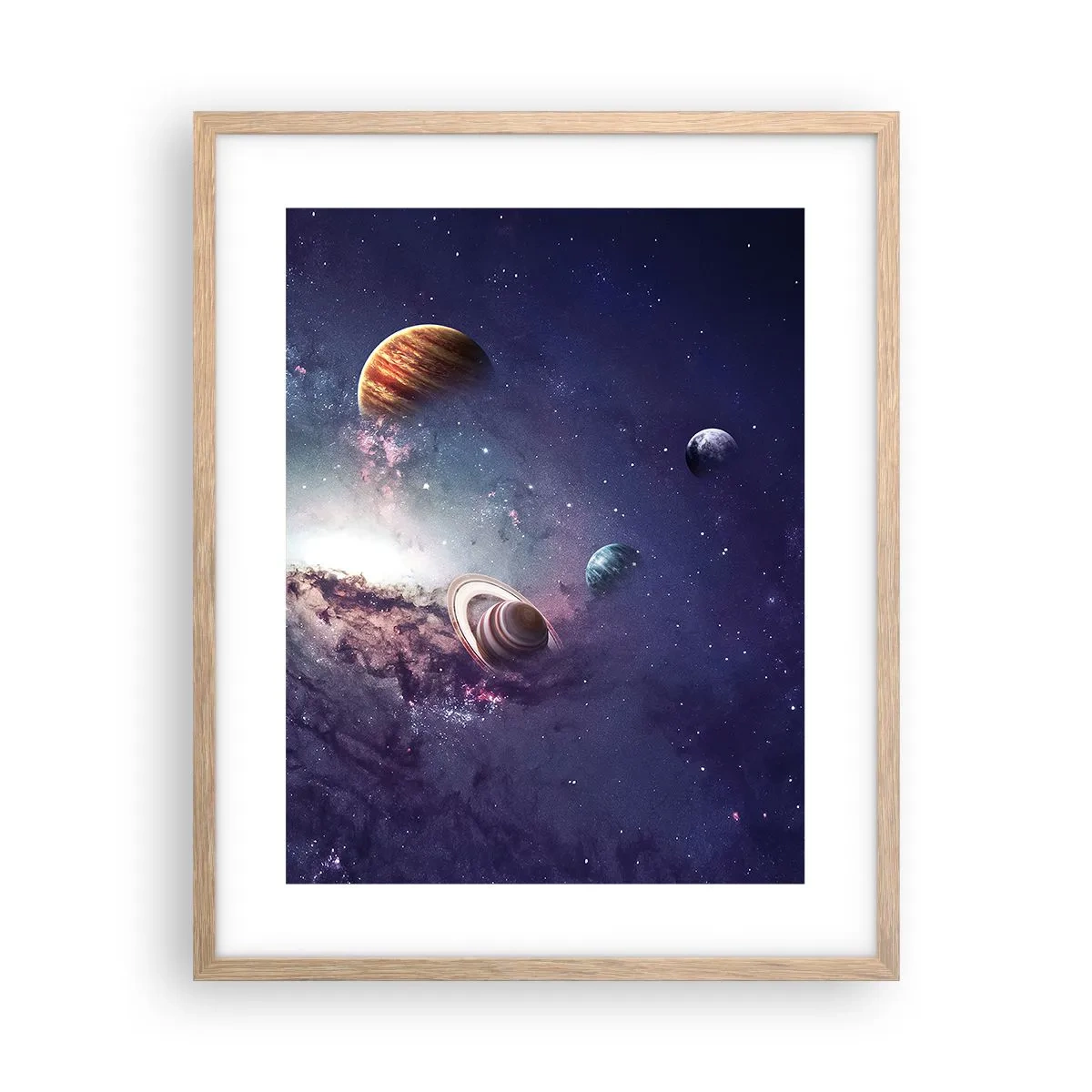 Plagát v ráme zo svetlého duba - Slnko a tanec - 40x50 cm