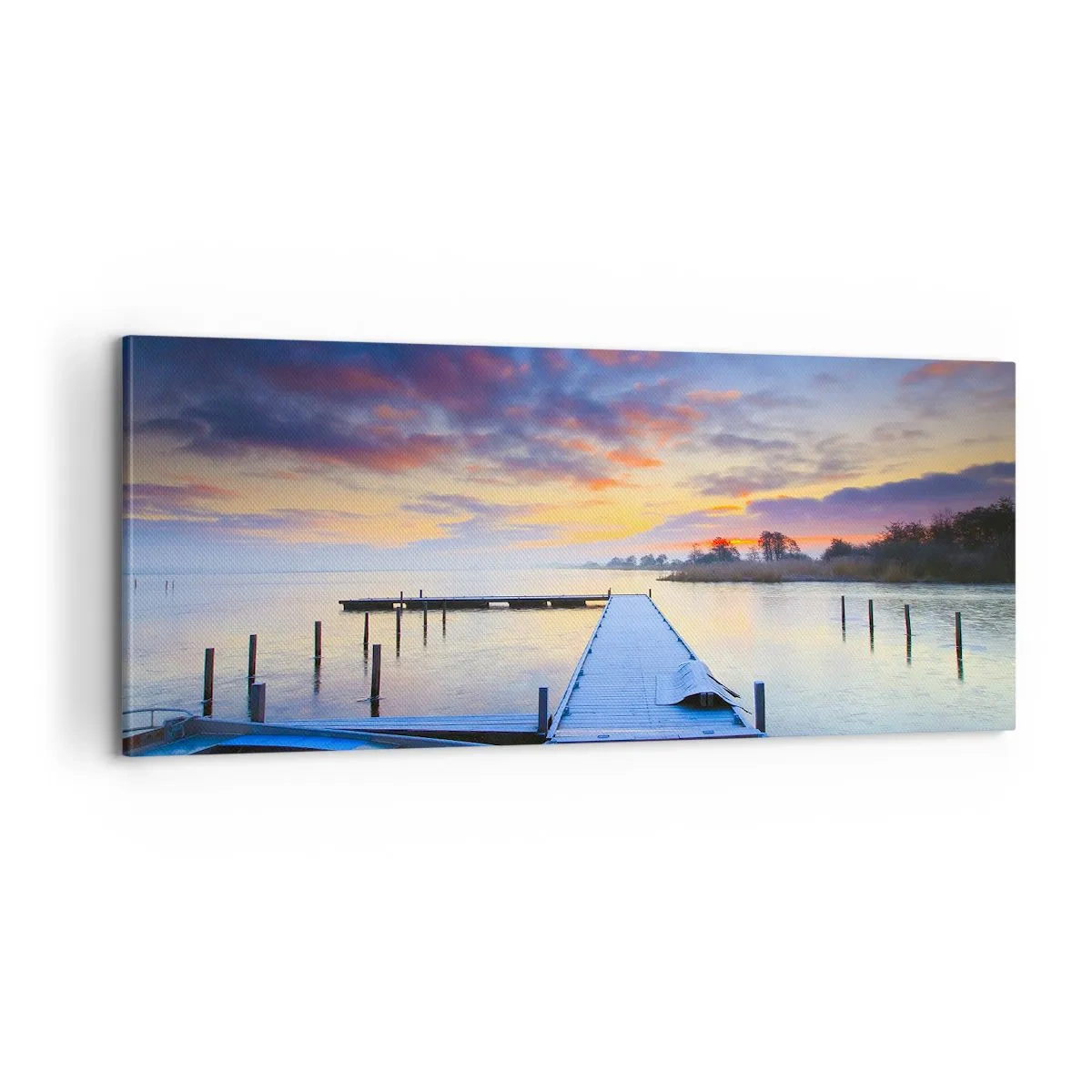 Obraz na plátne - Fialovo-zlatý pokoj - 100x40 cm