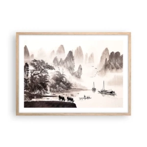 Plagát v ráme zo svetlého duba - Exotická všednosť Východu - 70x50 cm