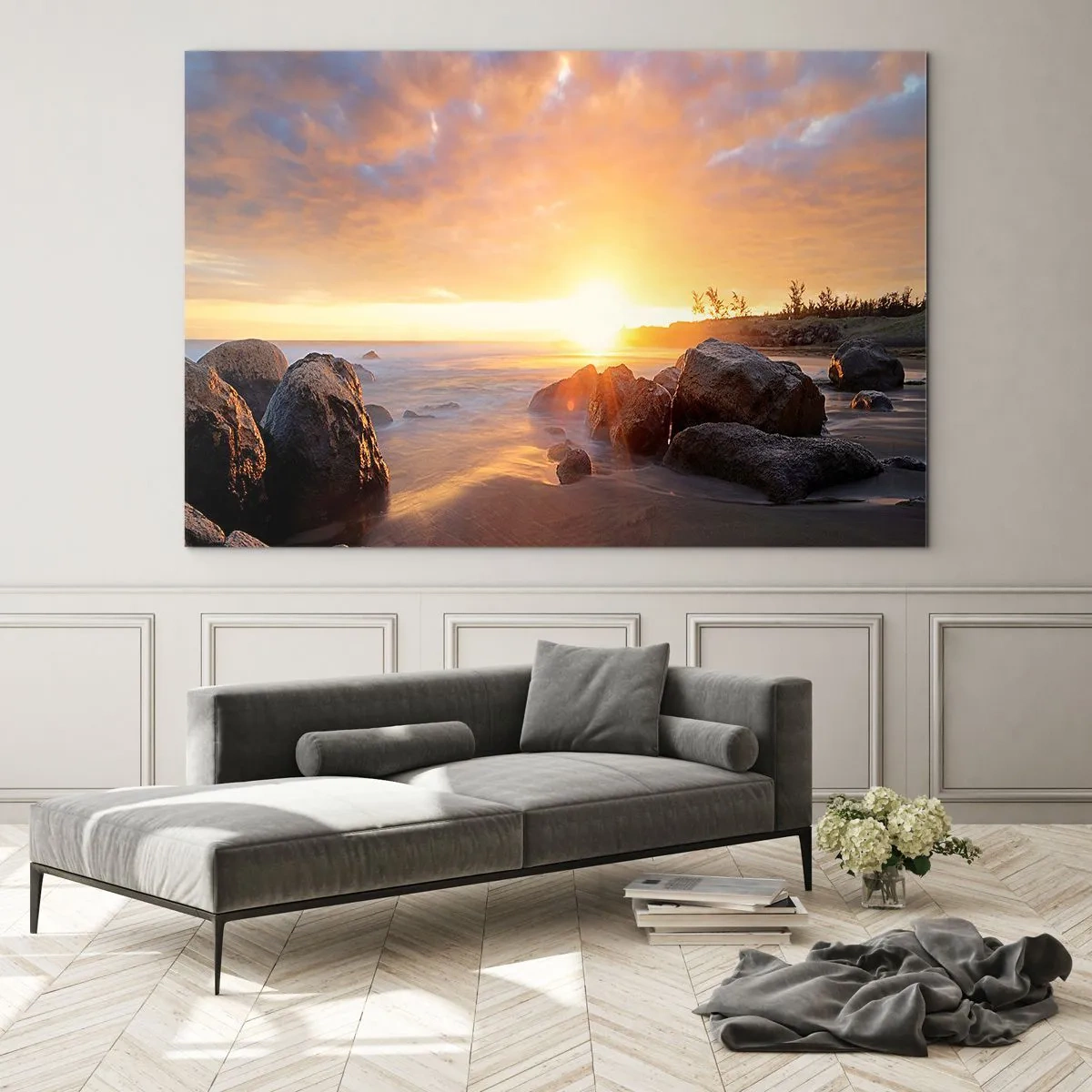 Obraz na skle - Svetlý večerný vánok - 120x80 cm