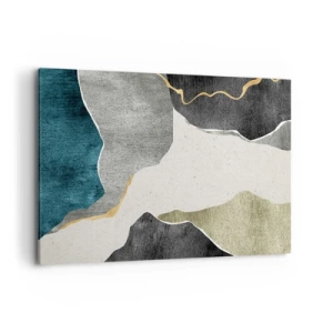 Obraz na plátne - Mozaiková kompozícia so zlatou niťou - 120x80 cm