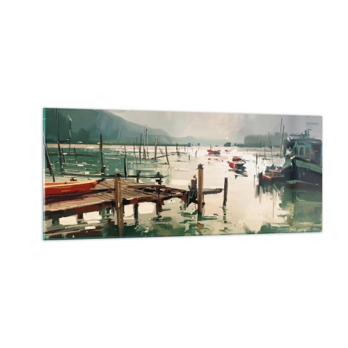 Obraz na skle - Zaliate roztaveným mesiacom - 100x40 cm