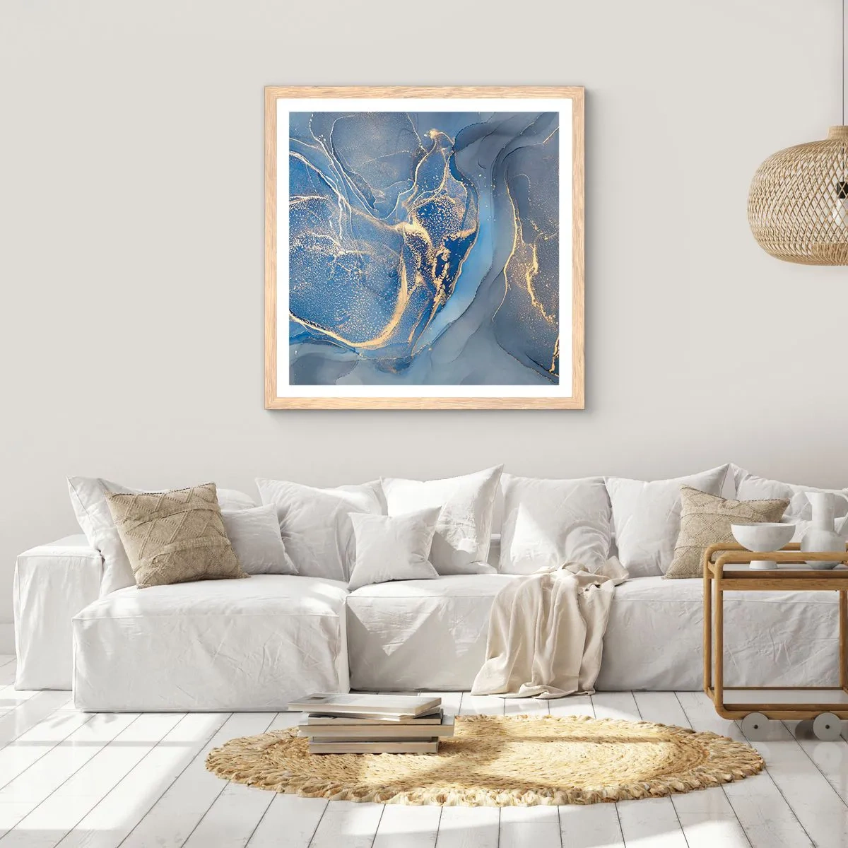 Plagát v ráme zo svetlého duba - Zlatý prach - 40x40 cm