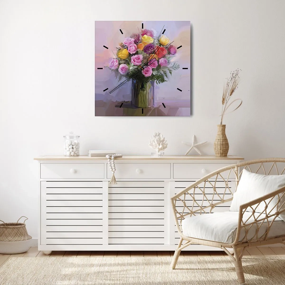 Nástenné hodiny - Zachytená krása - 40x40 cm