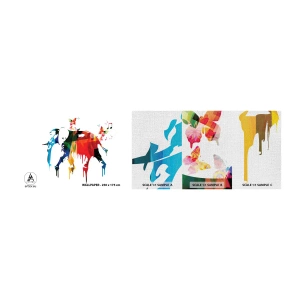 Vzorka fototapety Premium Canvas - Tancovať môže každý - Abstrakcia, Slon, Motýľ - 100x30 cm